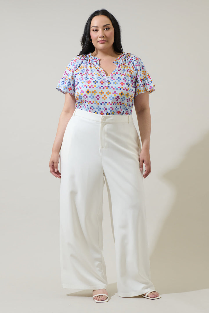Kessa Geo Macy Ruffle Top Curve