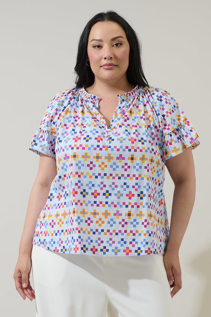 Kessa Geo Macy Ruffle Top Curve