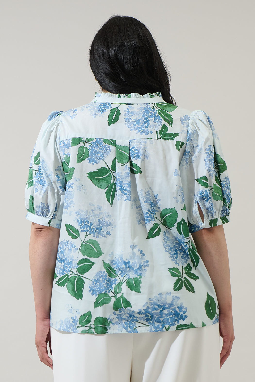 Mirla Floral Terri Puff Sleeve Top Curve