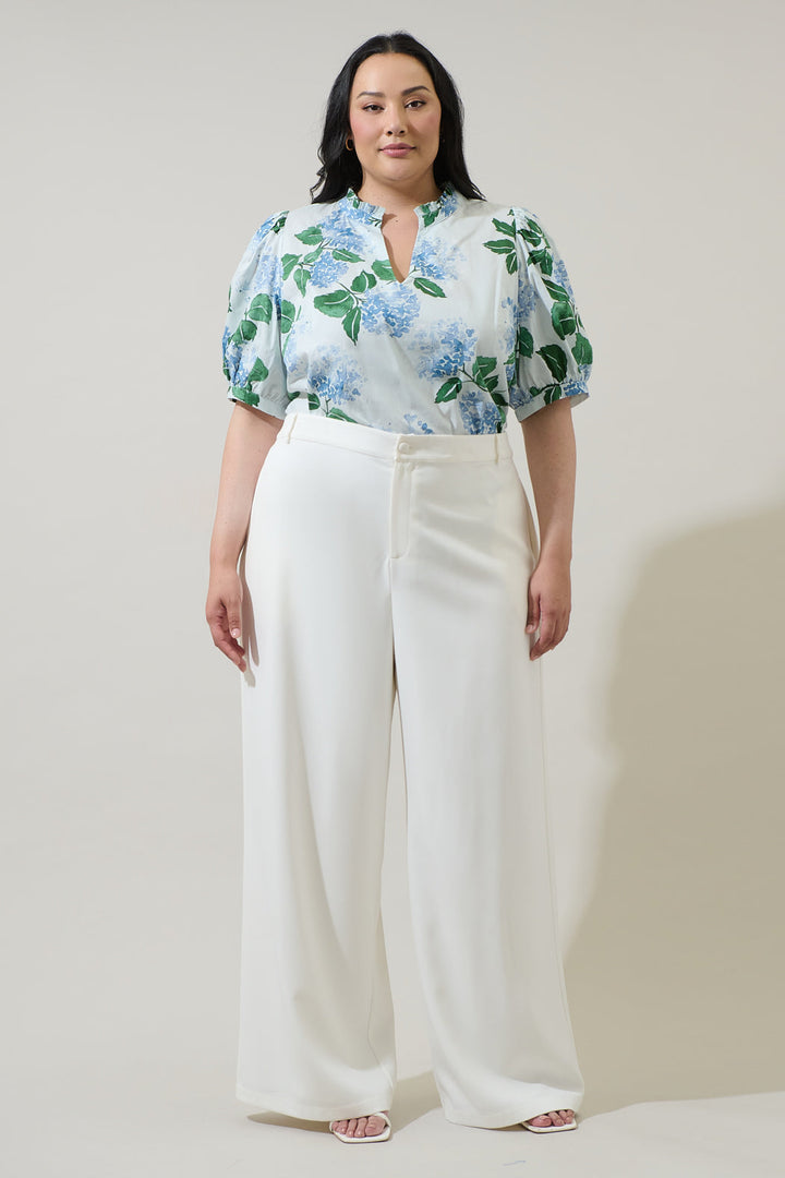 Mirla Floral Terri Puff Sleeve Top Curve