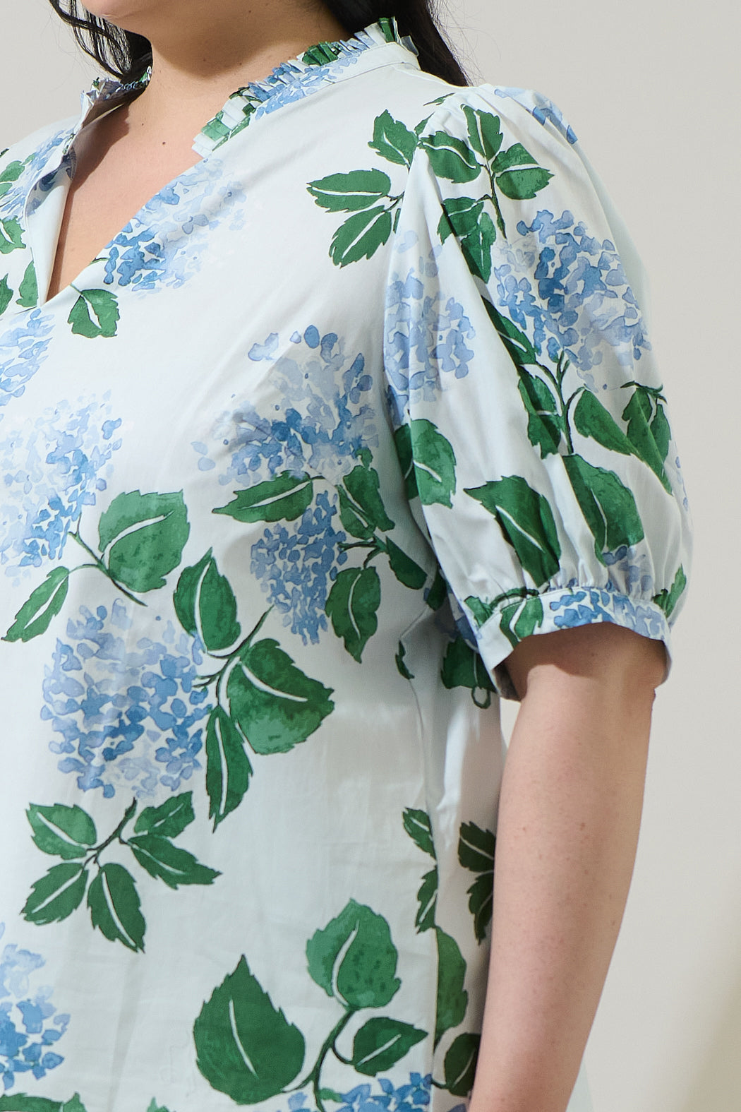 Mirla Floral Terri Puff Sleeve Top Curve