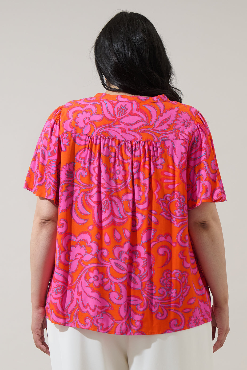 Marinda Floral Mivie Pleated Top Curve