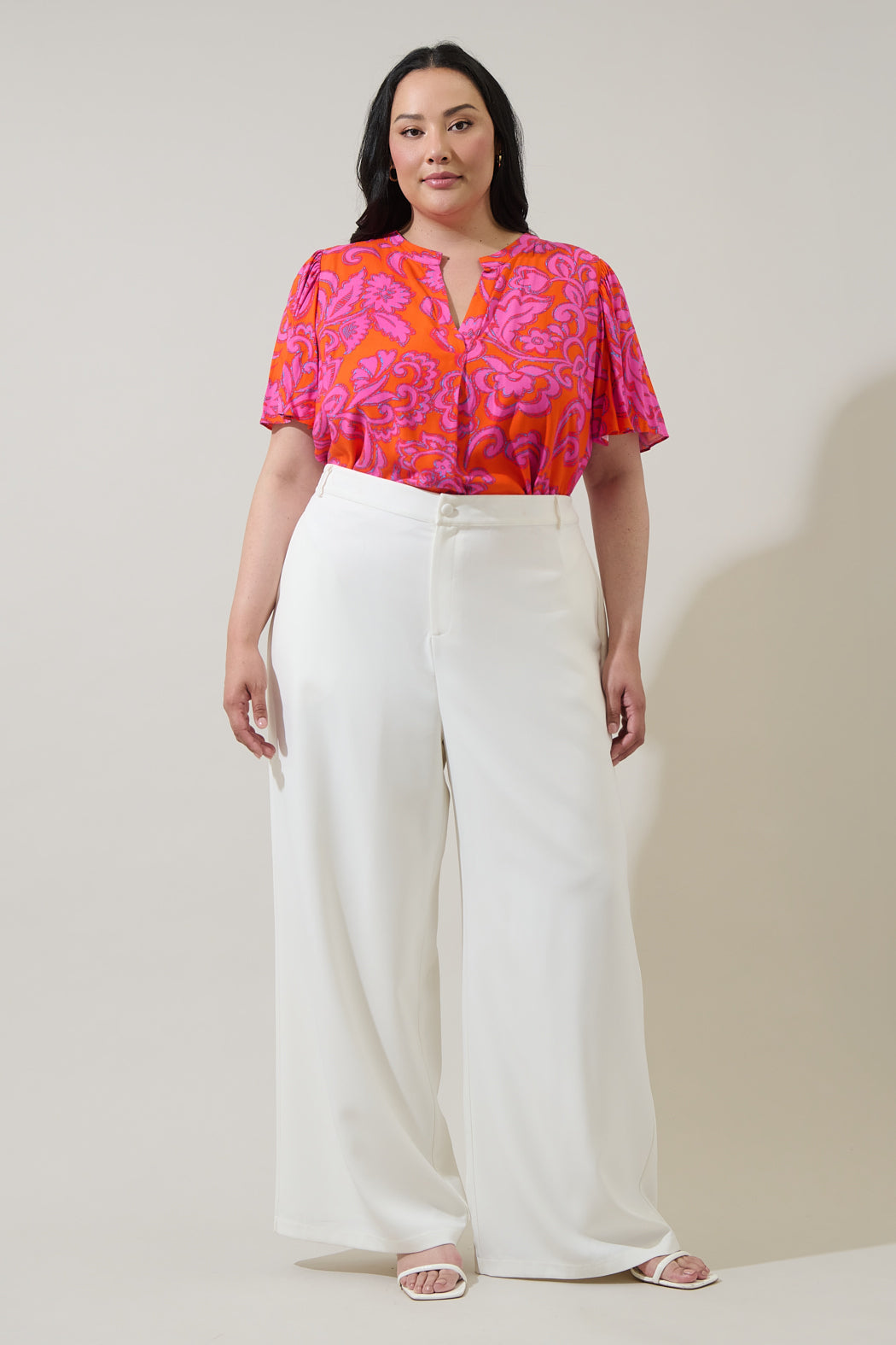 Marinda Floral Mivie Pleated Top Curve
