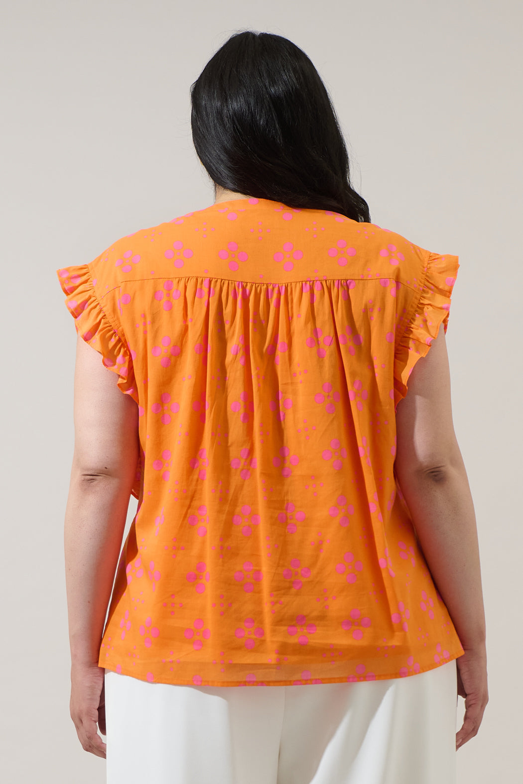 Donna Dot Hessi Button Down Top Curve