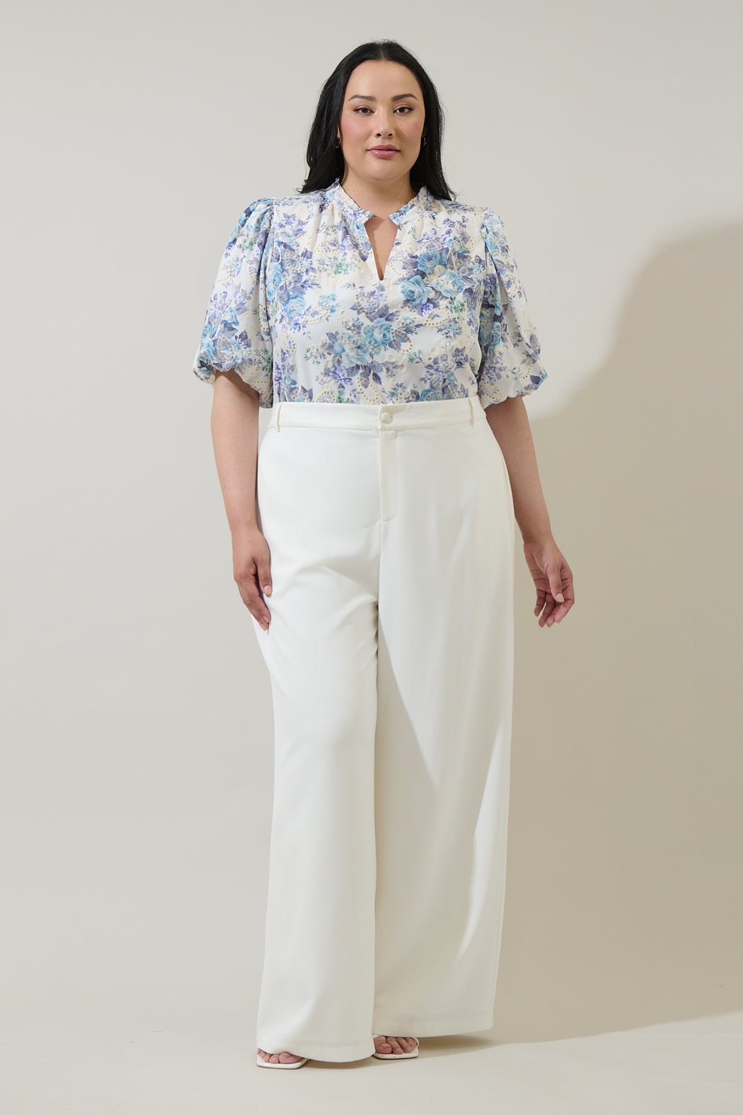 Yalinda Eyelet Puff Sleeve Top Curve