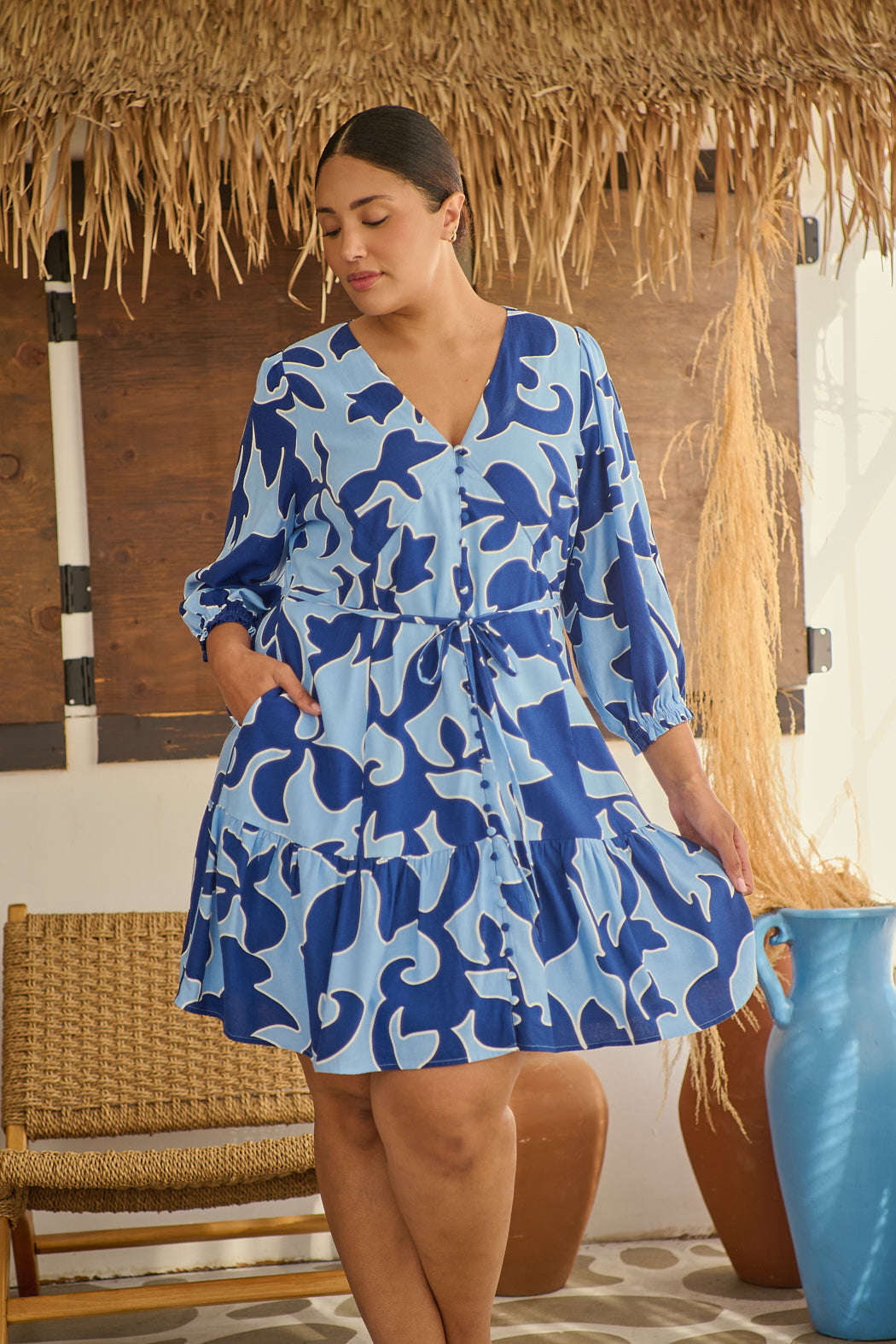 Briela Abstract Roana Mini Dress Curve