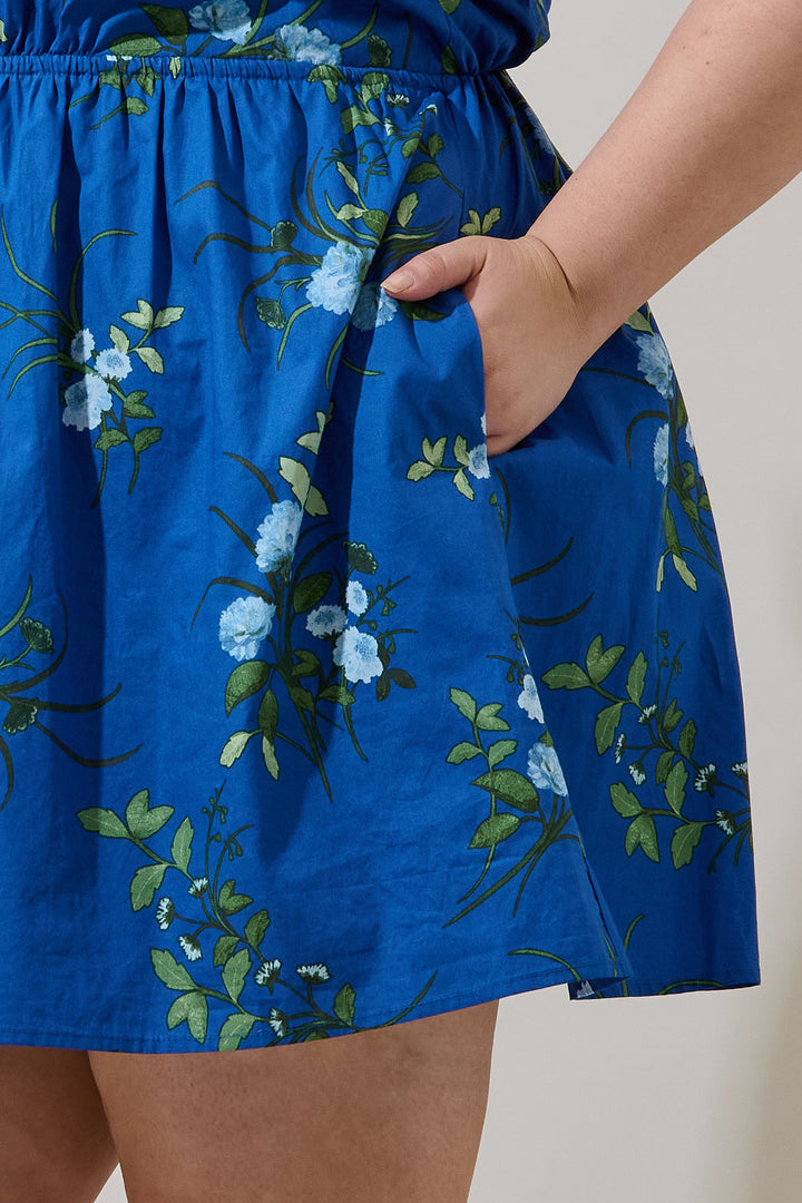 Sendra Floral Alba Puff Sleeve Mini Dress Curve