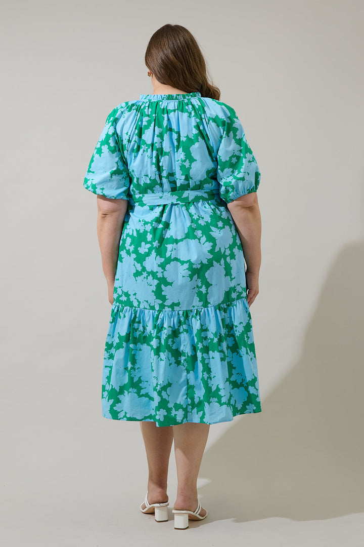 Wynette Tiered Midi Dress Riona Floral Curve
