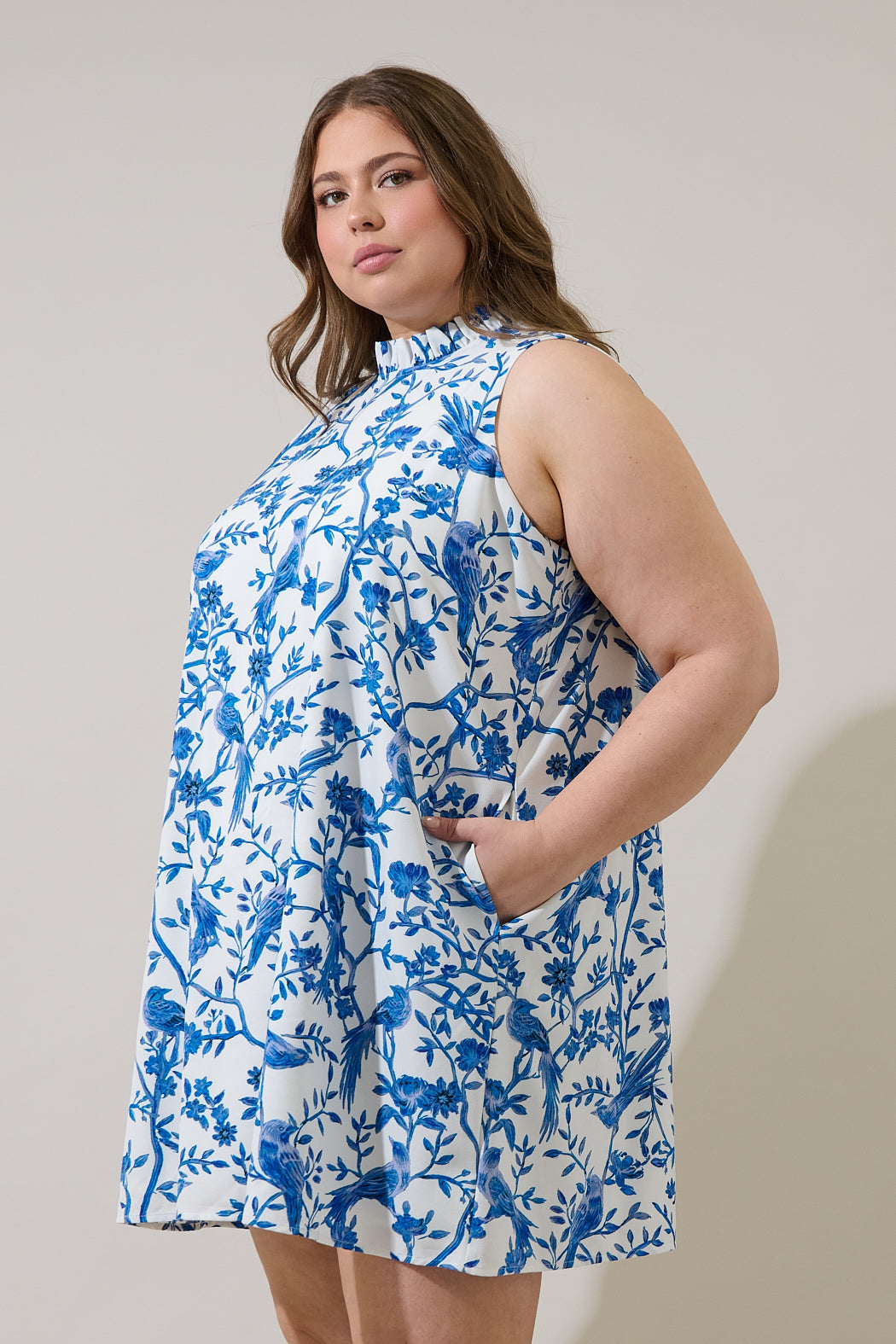 Ciela Floral Benson Trapeze Mini Dress Curve