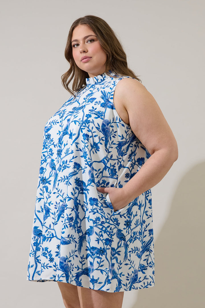 Ciela Floral Benson Trapeze Mini Dress Curve