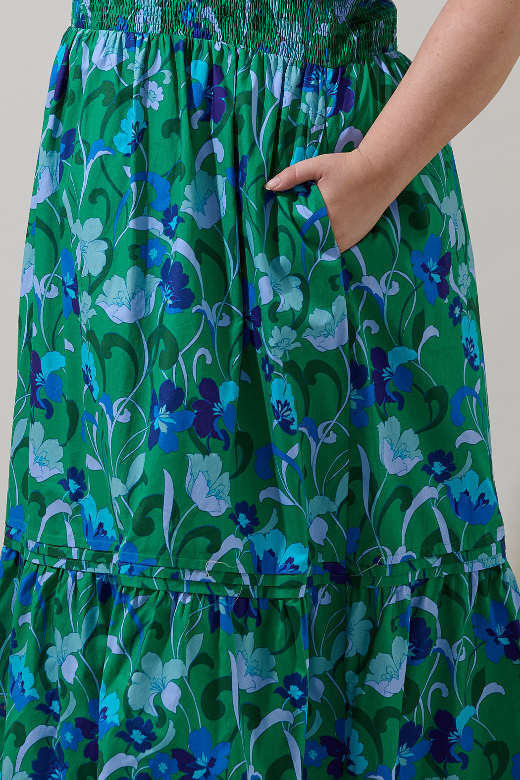 Lomeli Floral Belraj Poplin Maxi Dress Curve