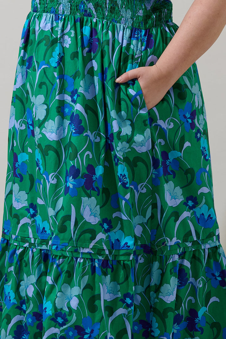 Lomeli Floral Belraj Poplin Maxi Dress Curve