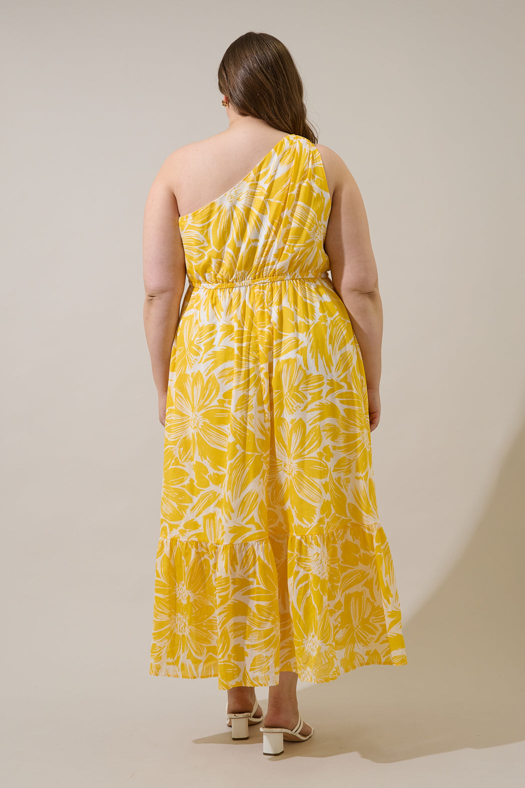 Joni Floral Elya One Shoulder Maxi Dress Curve