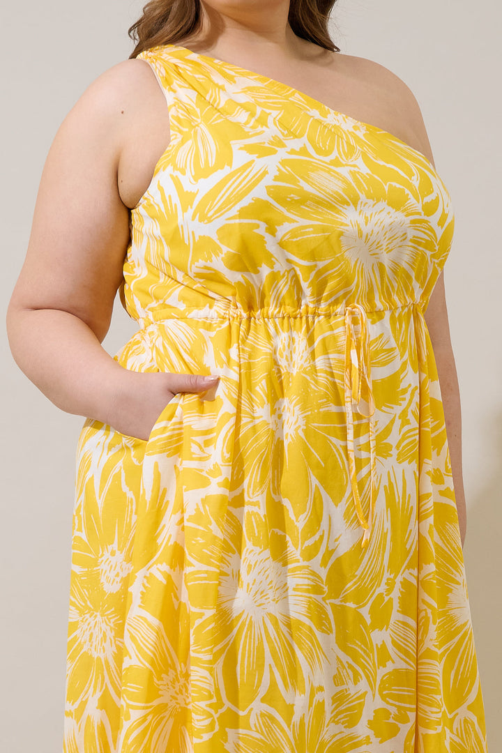 Joni Floral Elya One Shoulder Maxi Dress Curve