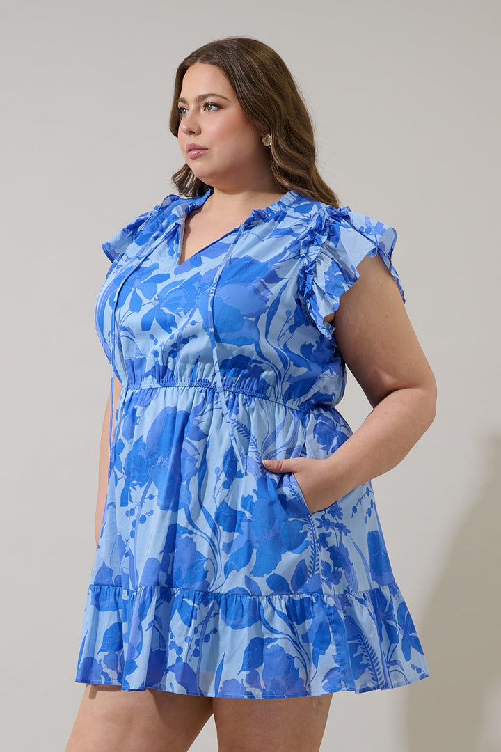 Veran Floral Sardy Mini Dress Curve