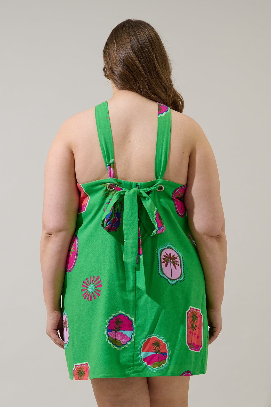 Trinie Postcard Amory Halter Mini Dress Curve