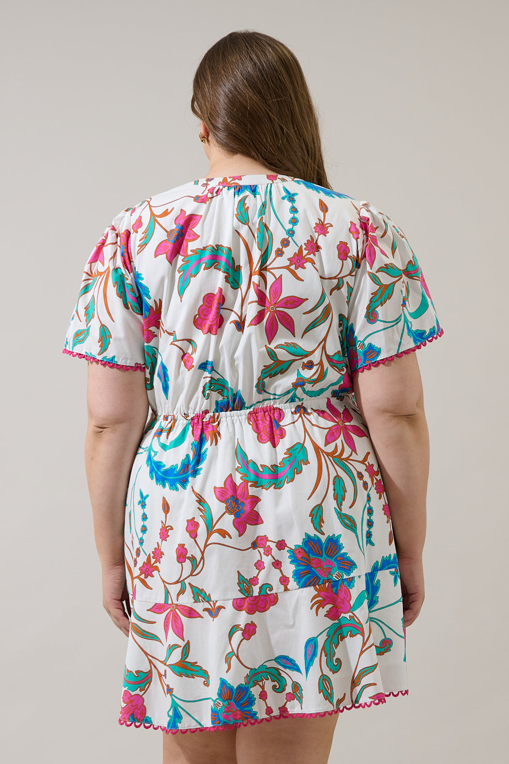 Izzie Floral Bouse Shift Mini Dress Curve
