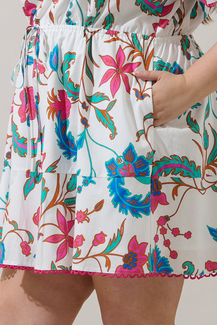 Izzie Floral Bouse Shift Mini Dress Curve