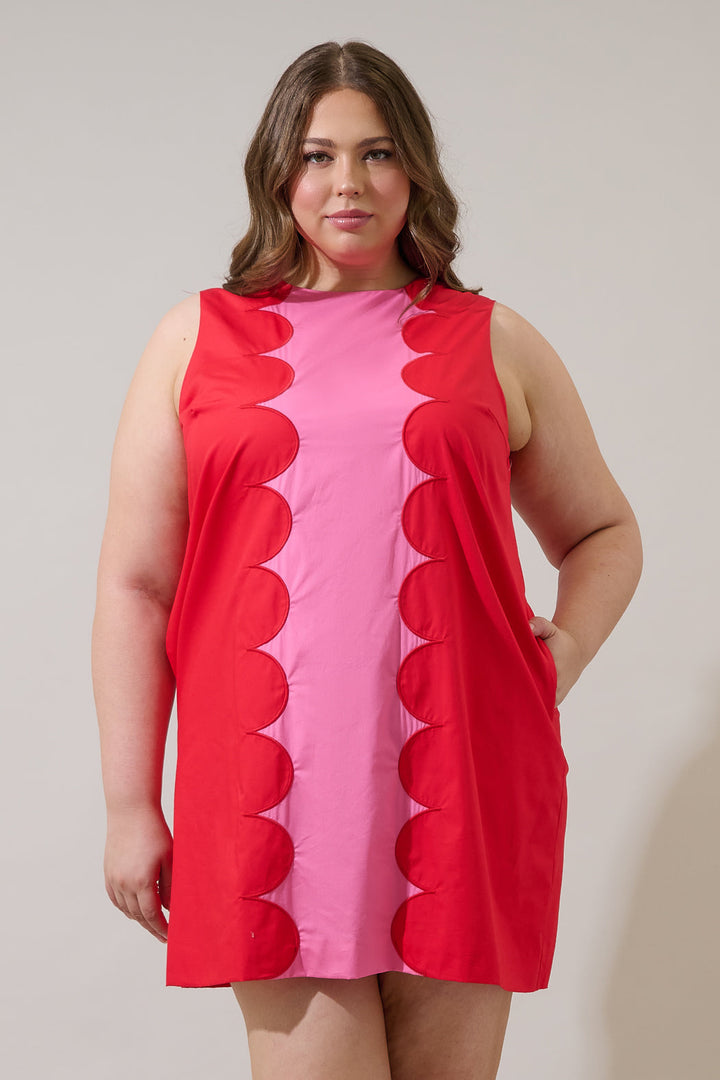 Elliana Color Block Mini Dress Curve