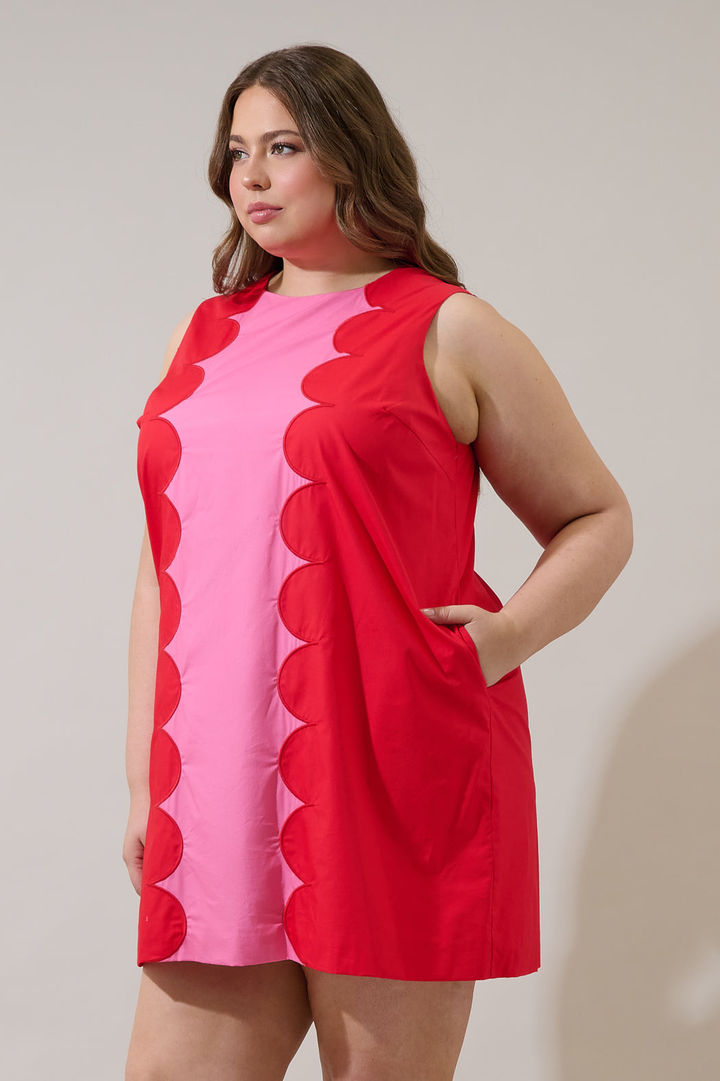 Elliana Color Block Mini Dress Curve