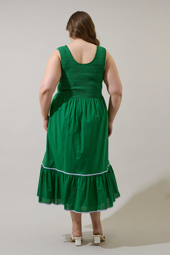 Jessy Smocked Midi Dress Curve