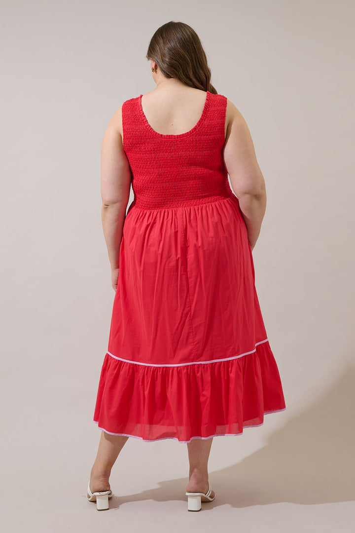 Jessy Smocked Midi Dress Curve