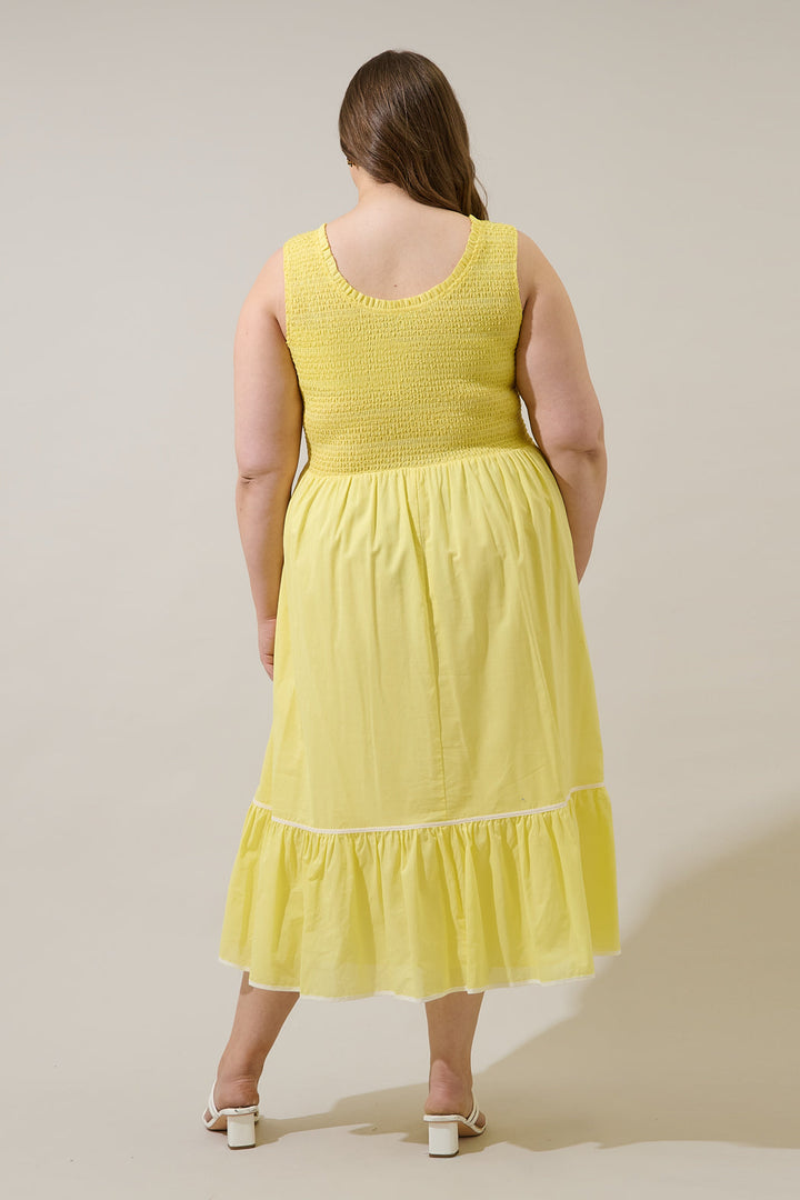 Jessy Smocked Midi Dress Curve