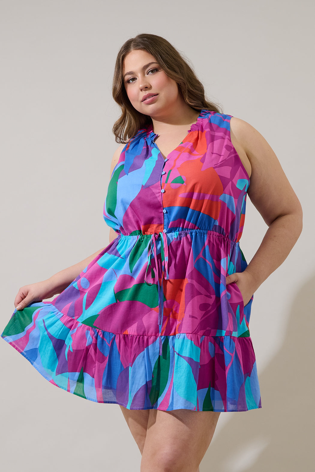 Vemmy Abstract Itzel Shift Mini Dress Curve