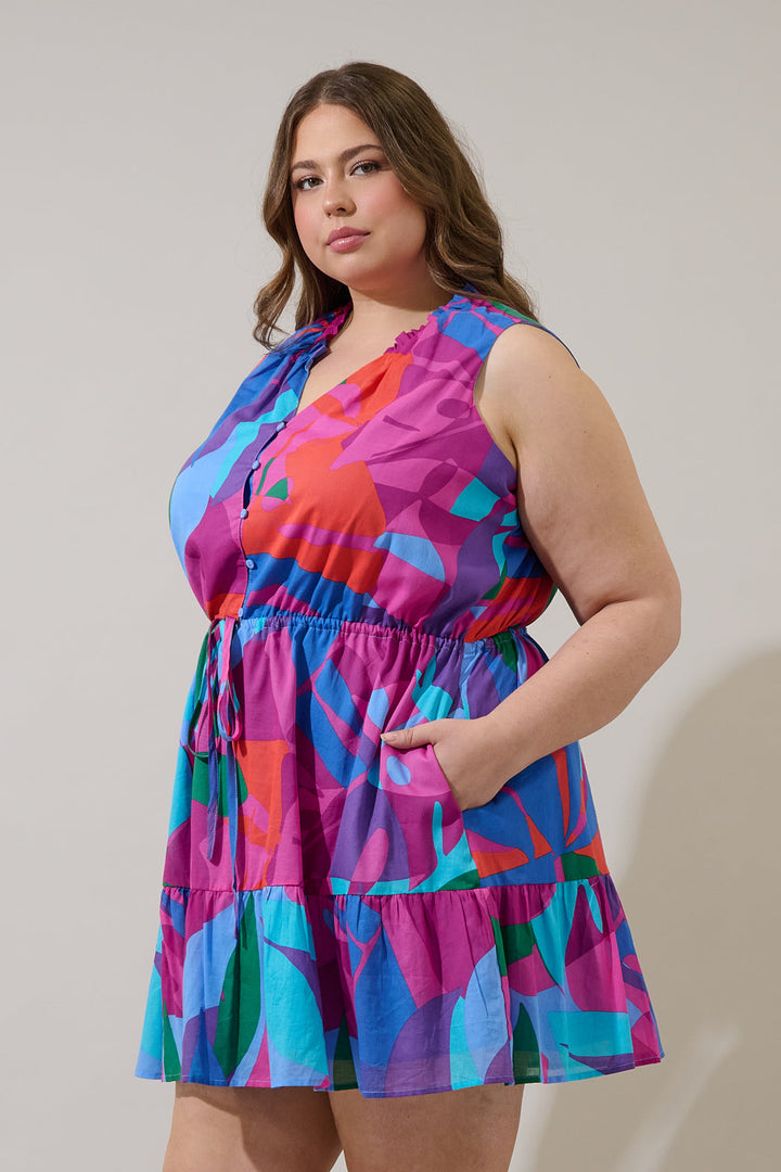 Vemmy Abstract Itzel Shift Mini Dress Curve
