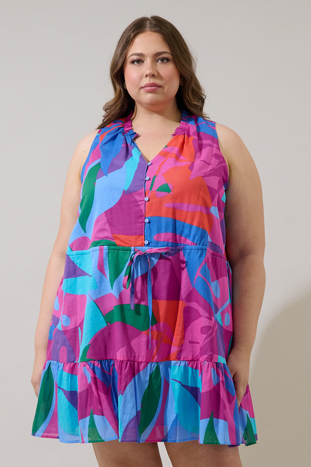 Vemmy Abstract Itzel Shift Mini Dress Curve