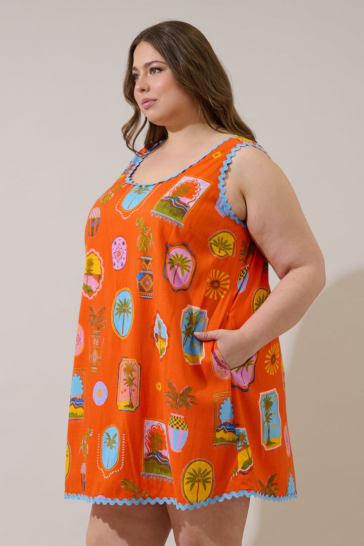 Maury Postcard Auriel Shift Mini Dress Curve
