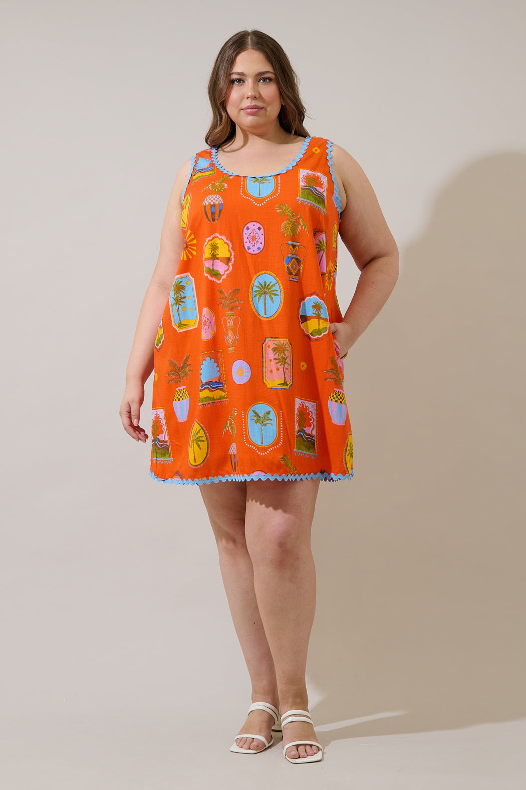 Maury Postcard Auriel Shift Mini Dress Curve