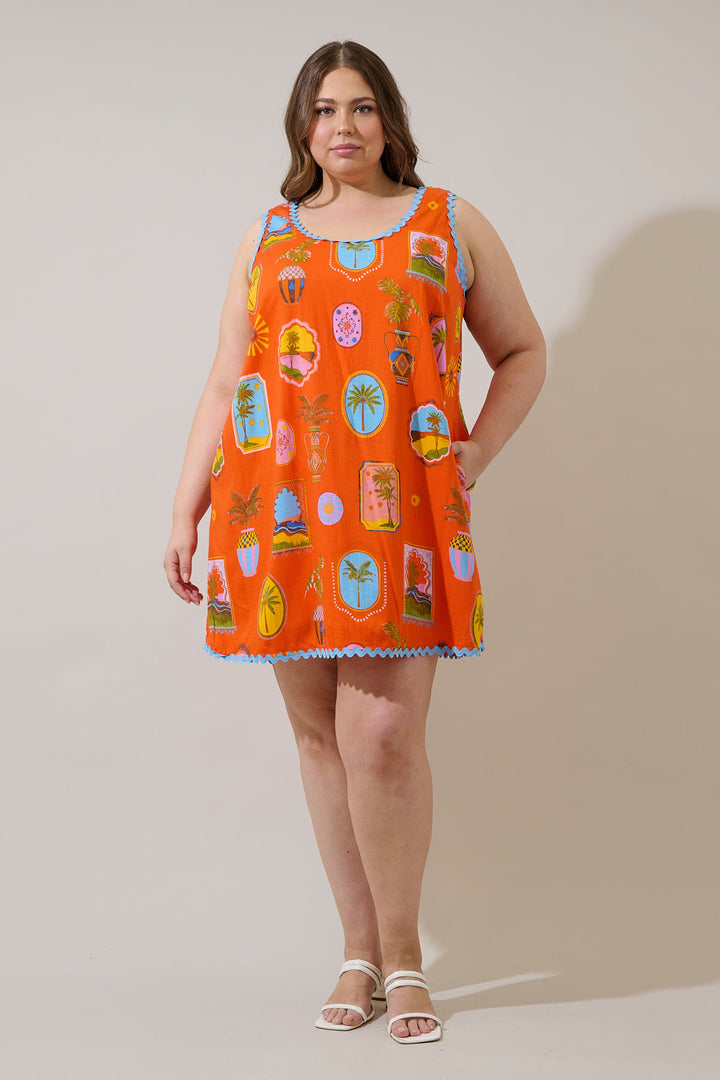 Maury Postcard Auriel Shift Mini Dress Curve