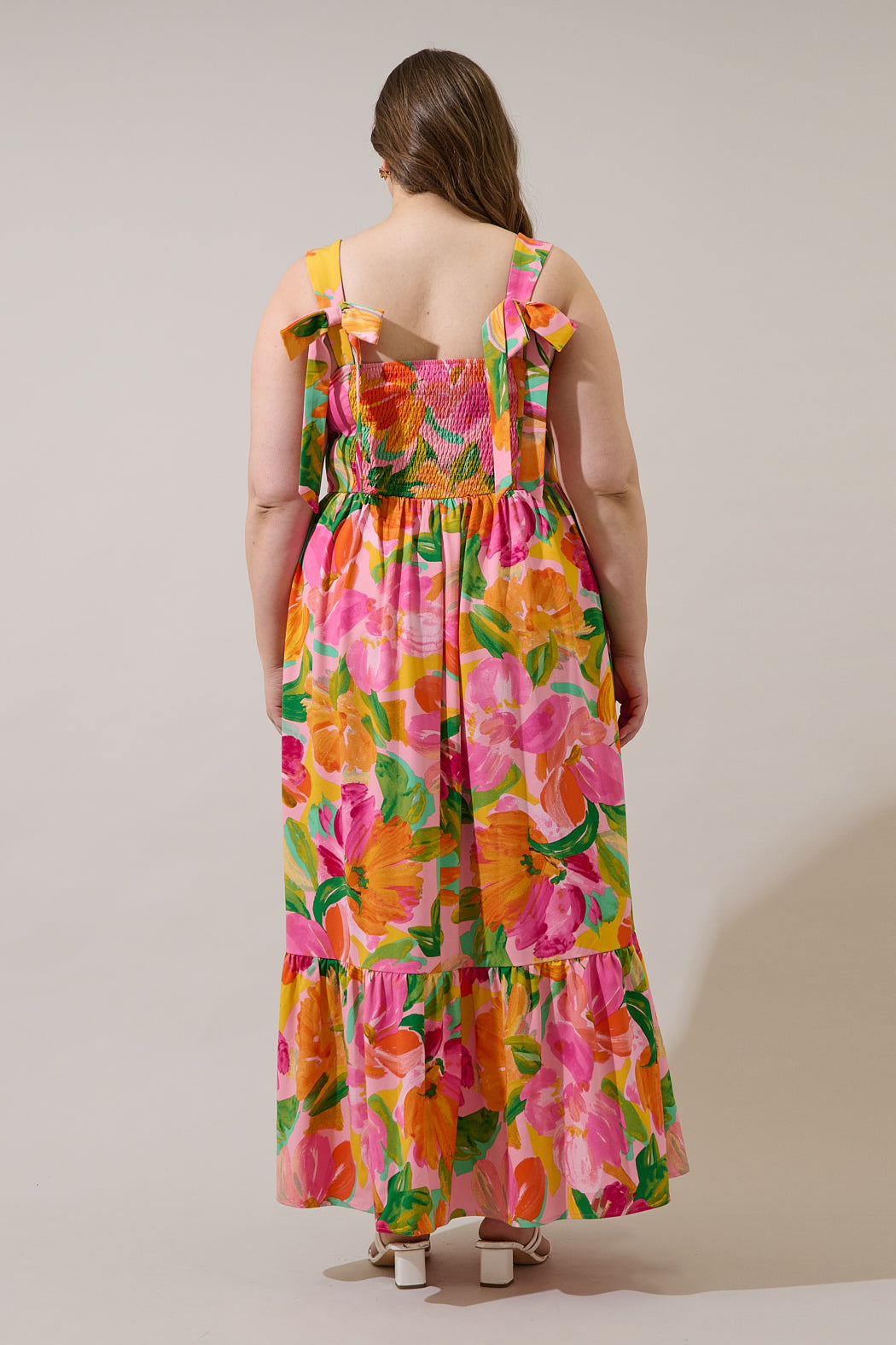 Jovana Floral Silda Smocked Maxi Dress Curve