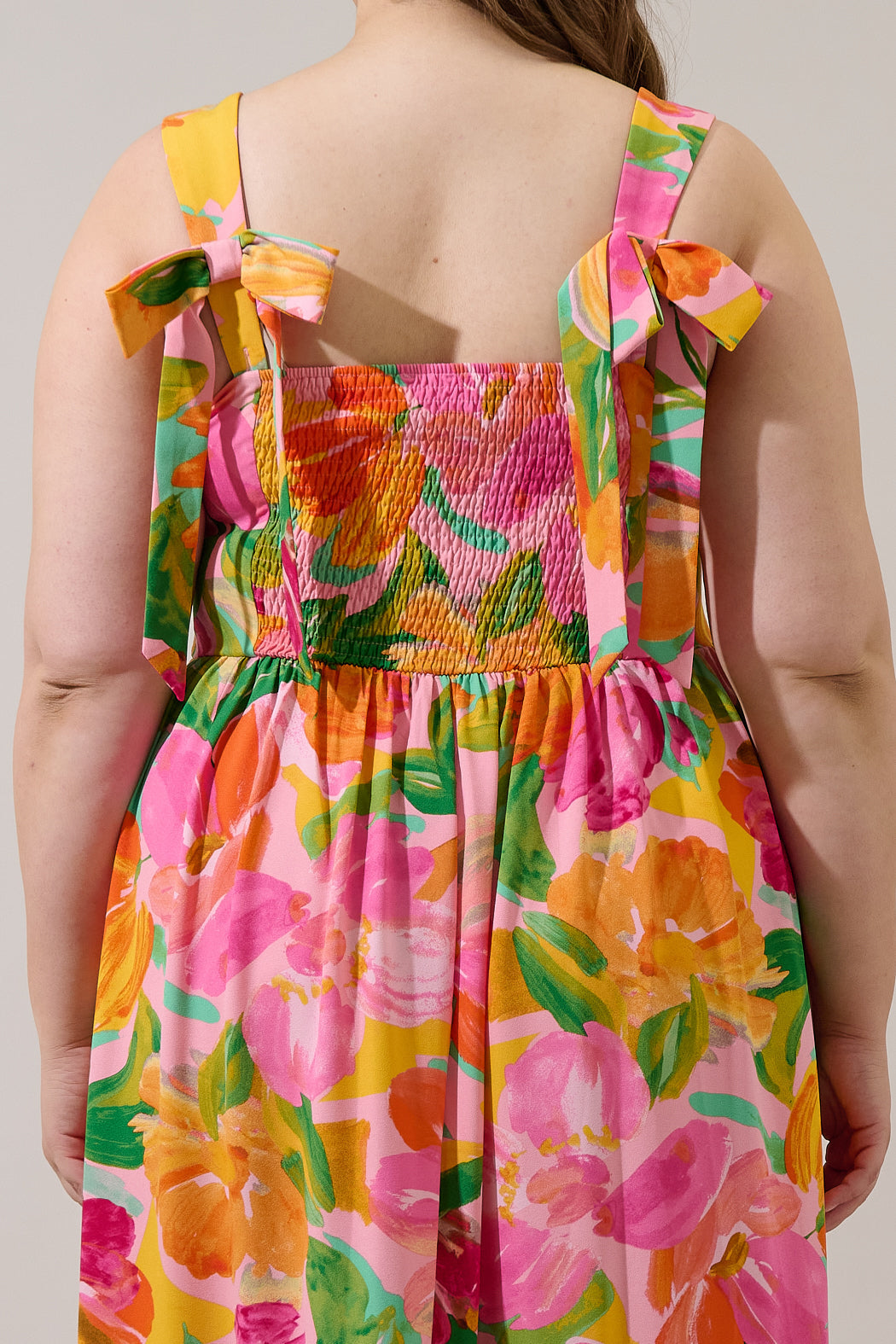 Jovana Floral Silda Smocked Maxi Dress Curve