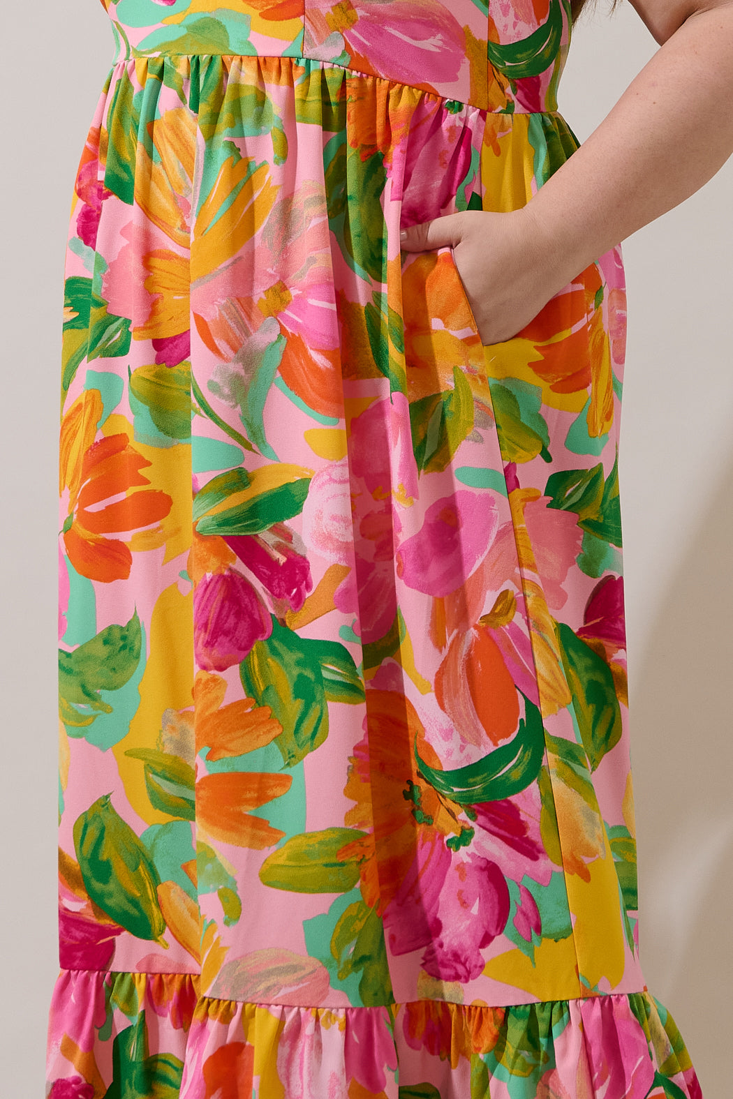 Jovana Floral Silda Smocked Maxi Dress Curve