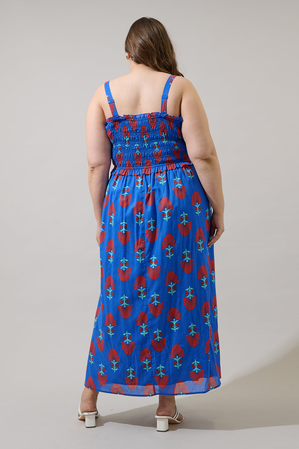 Lucinda Floral Riela Smocked Midi Dress Curve