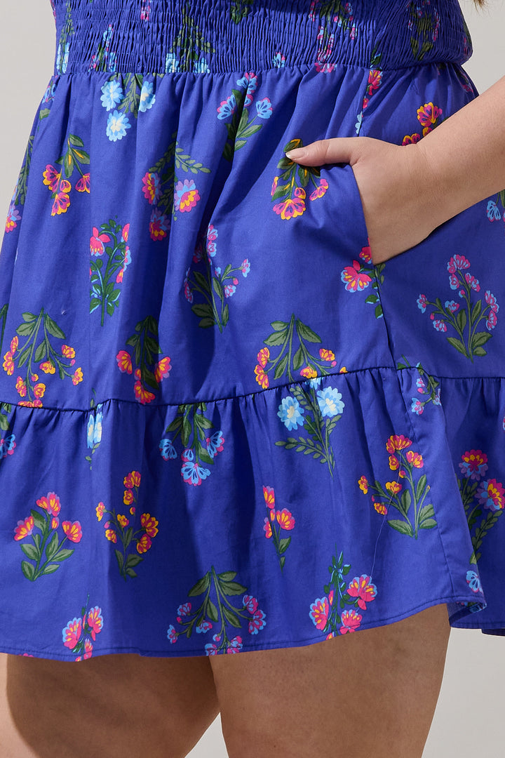 Clemen Floral Ansel Smocked Mini Dress Curve