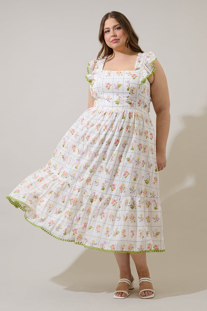 Diane Floral Maira Tie Back Midi Dress Curve