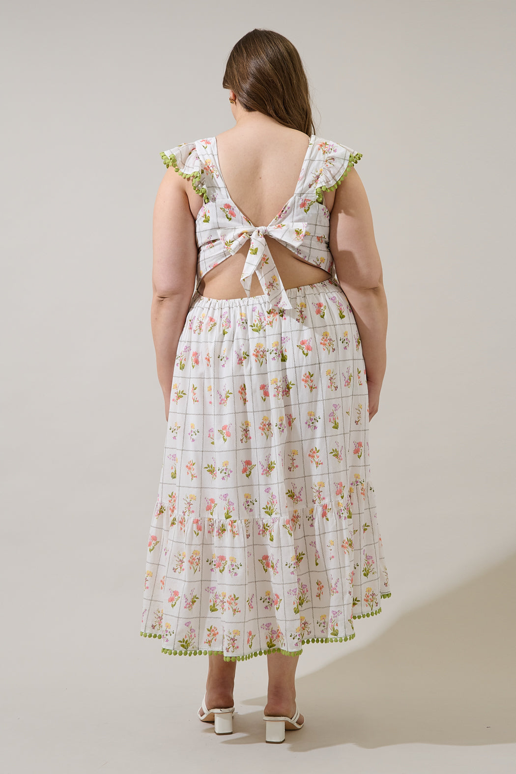 Diane Floral Maira Tie Back Midi Dress Curve