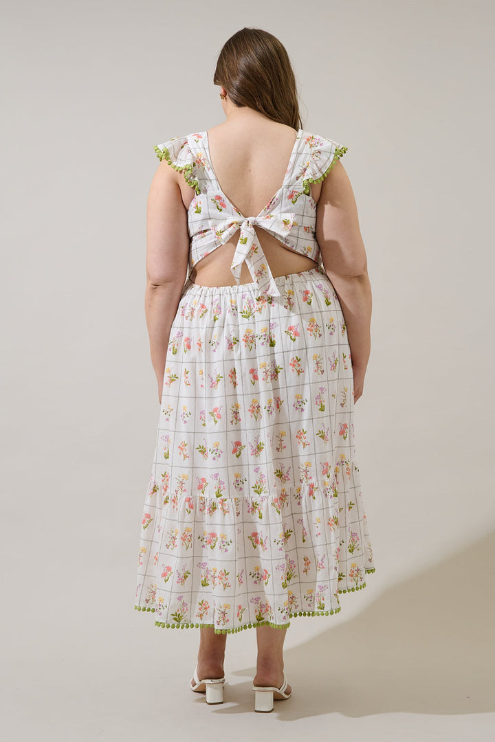 Diane Floral Maira Tie Back Midi Dress Curve