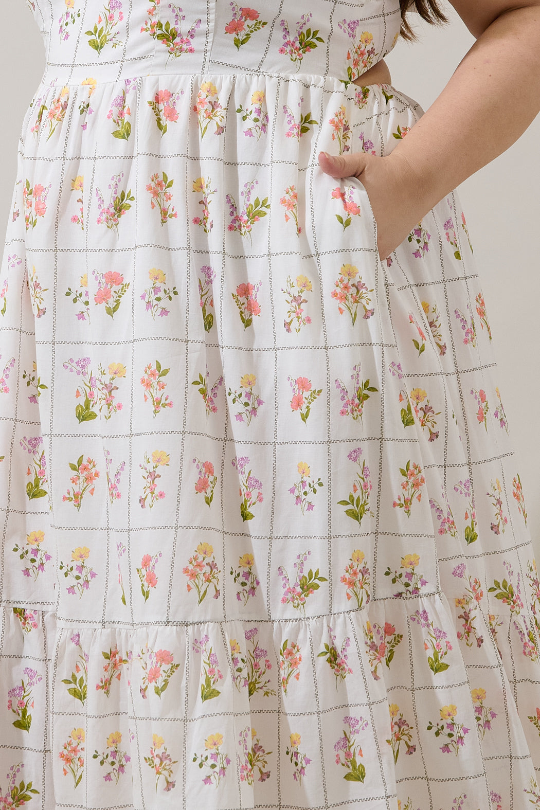 Diane Floral Maira Tie Back Midi Dress Curve
