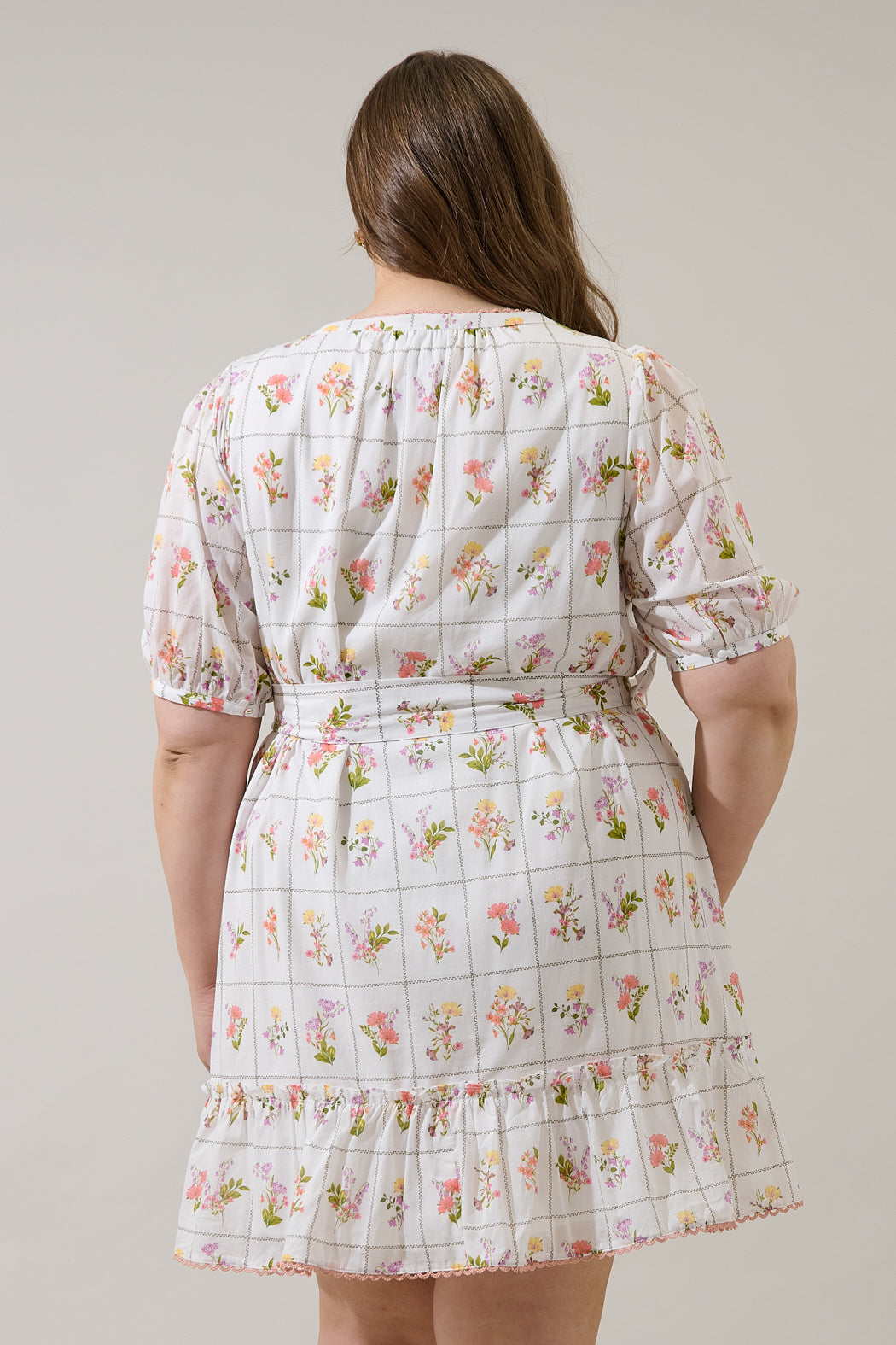 Diane Floral Redna Button Down Mini Dress Curve
