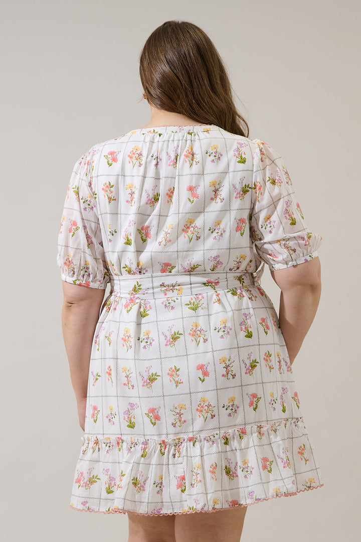 Diane Floral Redna Button Down Mini Dress Curve