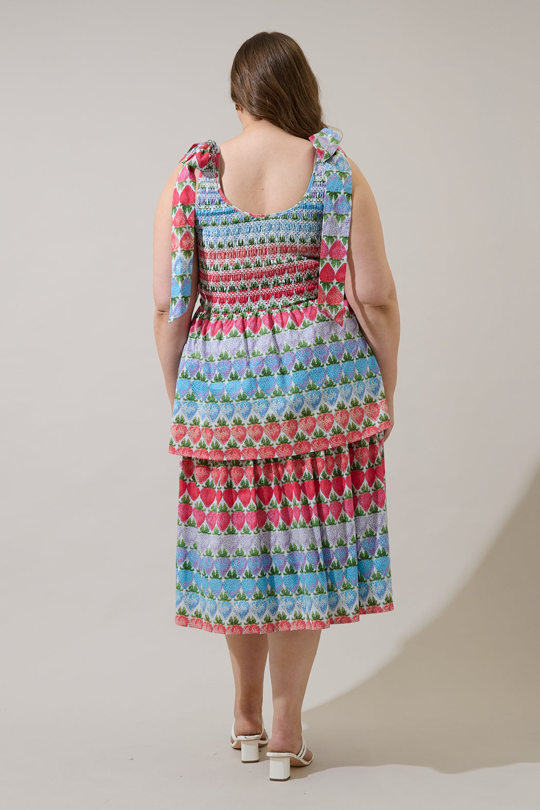 Berry Burst Kasia Smocked Midi Dress Curve