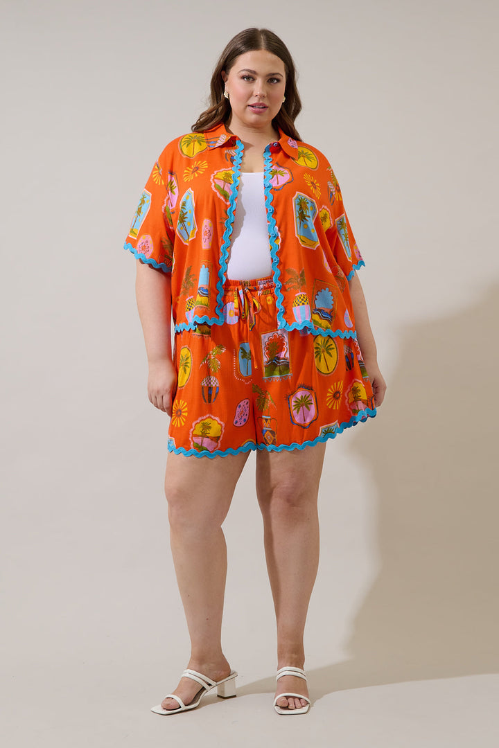 Maury Postcard Halle Drawstring Shorts Curve