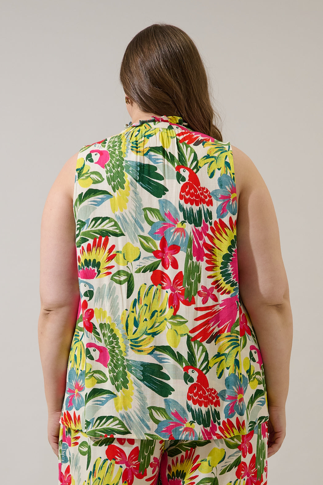 Wissa Tropical Miley Sleeveless Blouse Curve
