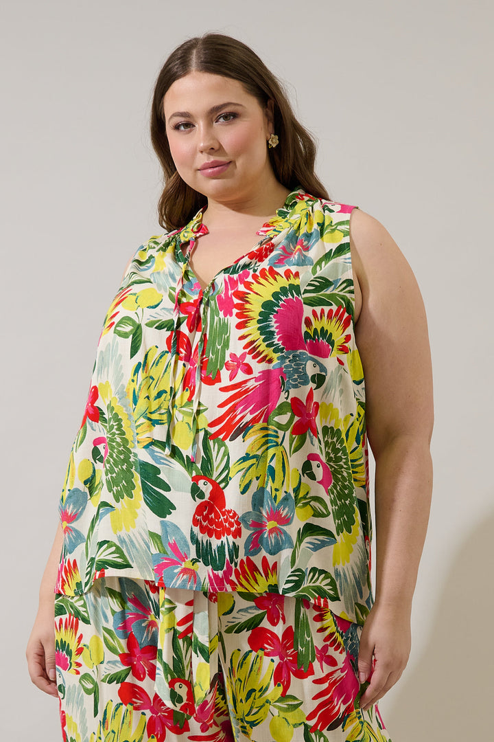 Wissa Tropical Miley Sleeveless Blouse Curve