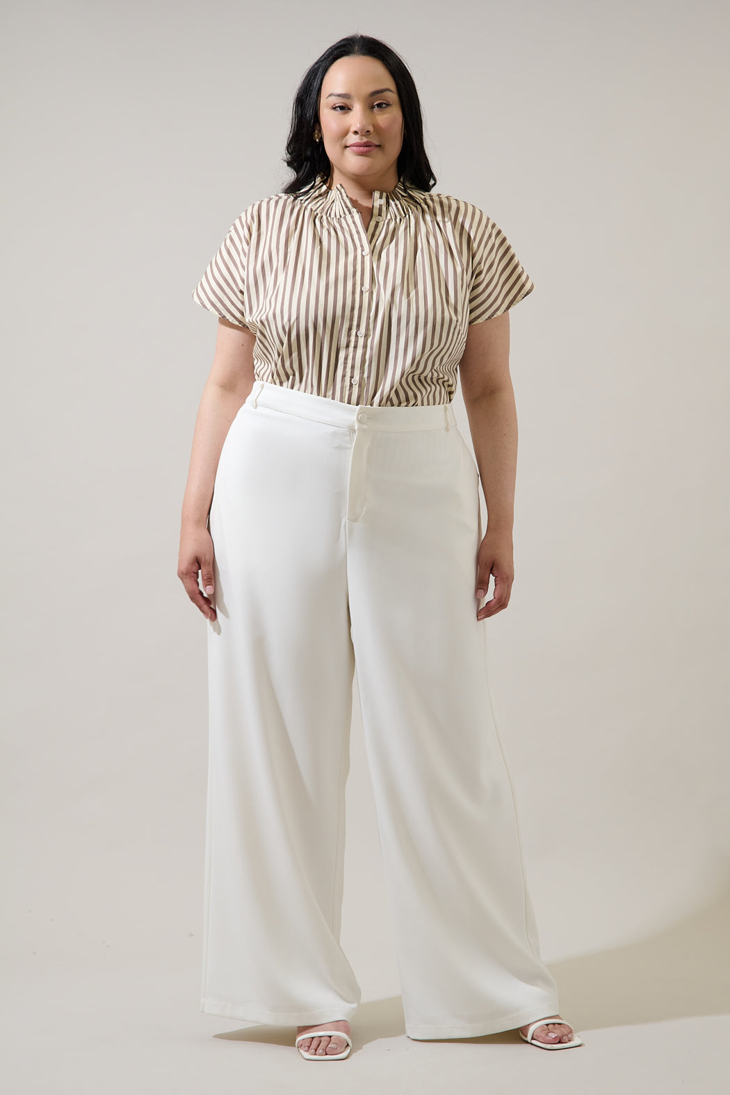 Keina Striped Patma Mock Neck Top Curve