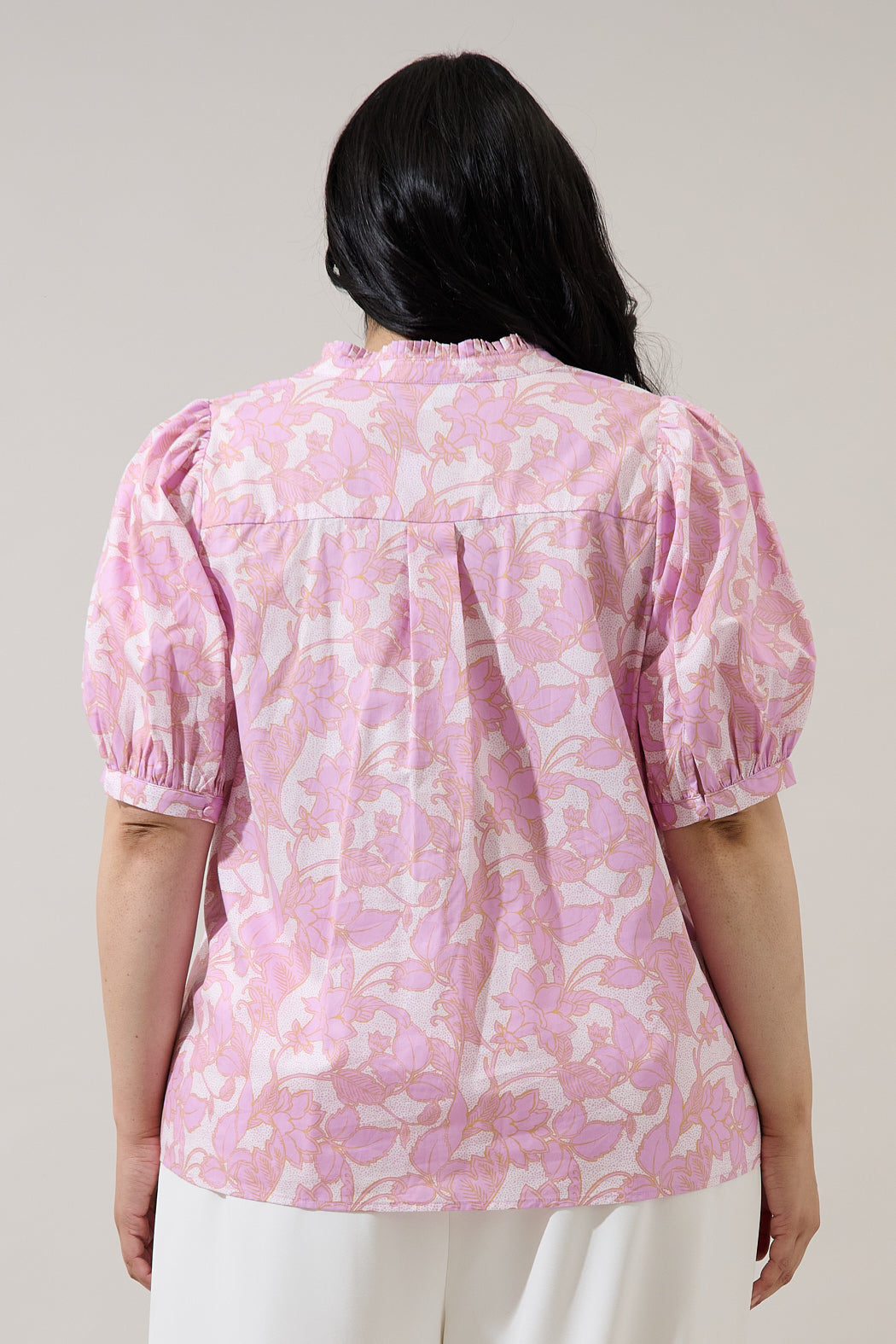 Daney Floral Terri Puff Sleeve Top Curve